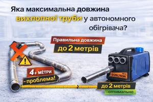 ✍️ Какая максимальная длина выхлопной трубы у автономного обогревателя? фото